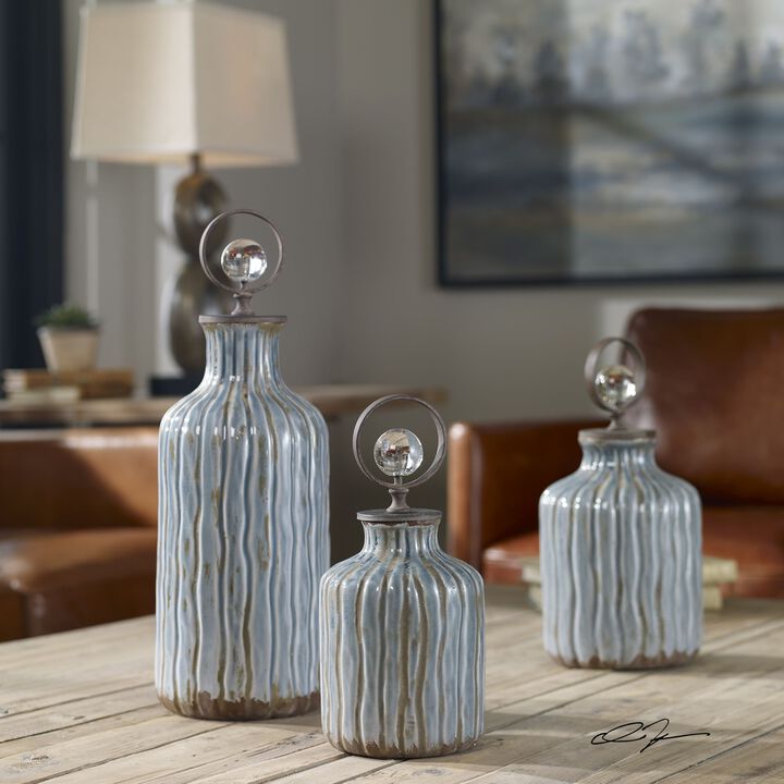 Uttermost Mathias Grey-blue Vessels, S/3